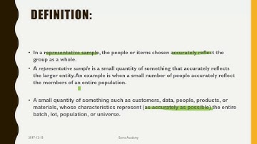 Statistics: Concepts of Representative Sample