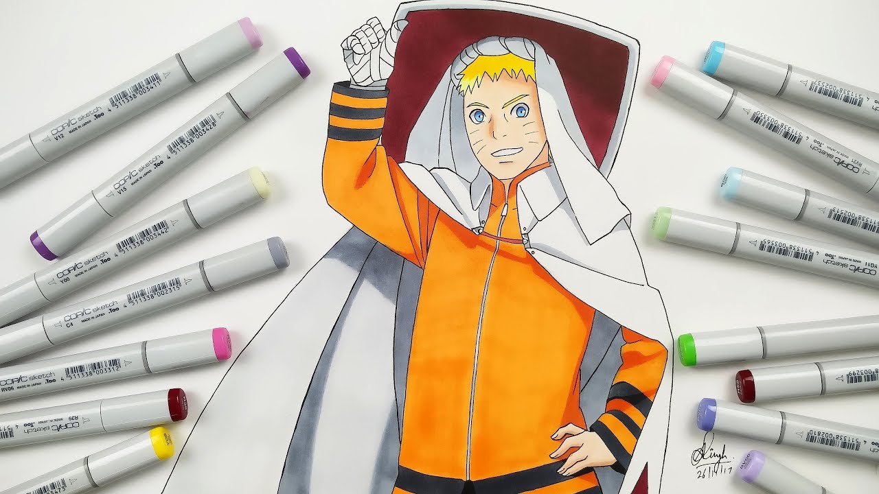 How To Draw Naruto Hokage - Step By Step (Tutorial) 