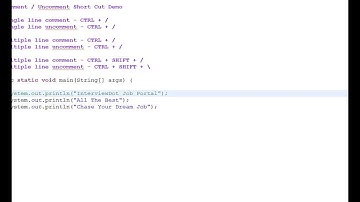 HOW TO COMMENT UNCOMMENT IN ECLIPSE SHORTCUT KEY