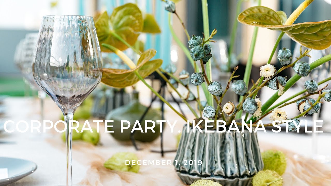Corporate party by Unikoi Events. Ikebana inspired table setting (Dubai, UAE)