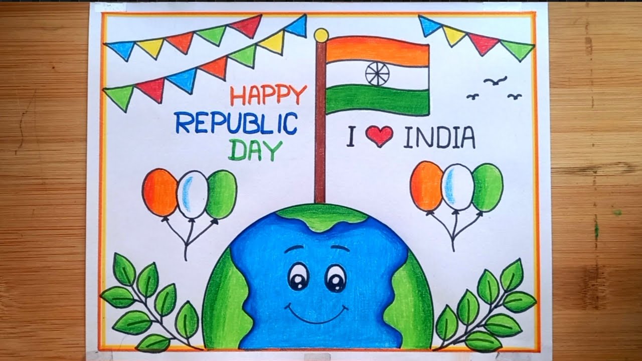 Republic Day Drawing/Happy Republic Day Drawing/How To Draw Republic Day Poster Drawing Easy