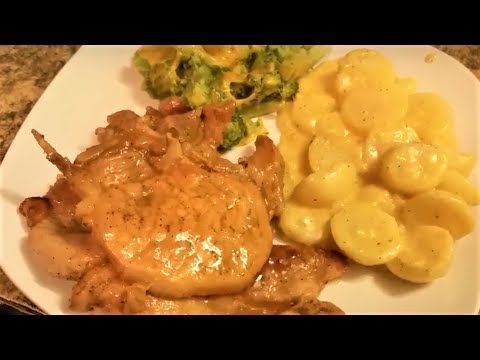 How to Cook Easy Scalloped Potatoes, Broccoli & Cheese and BBQ Pork Chops