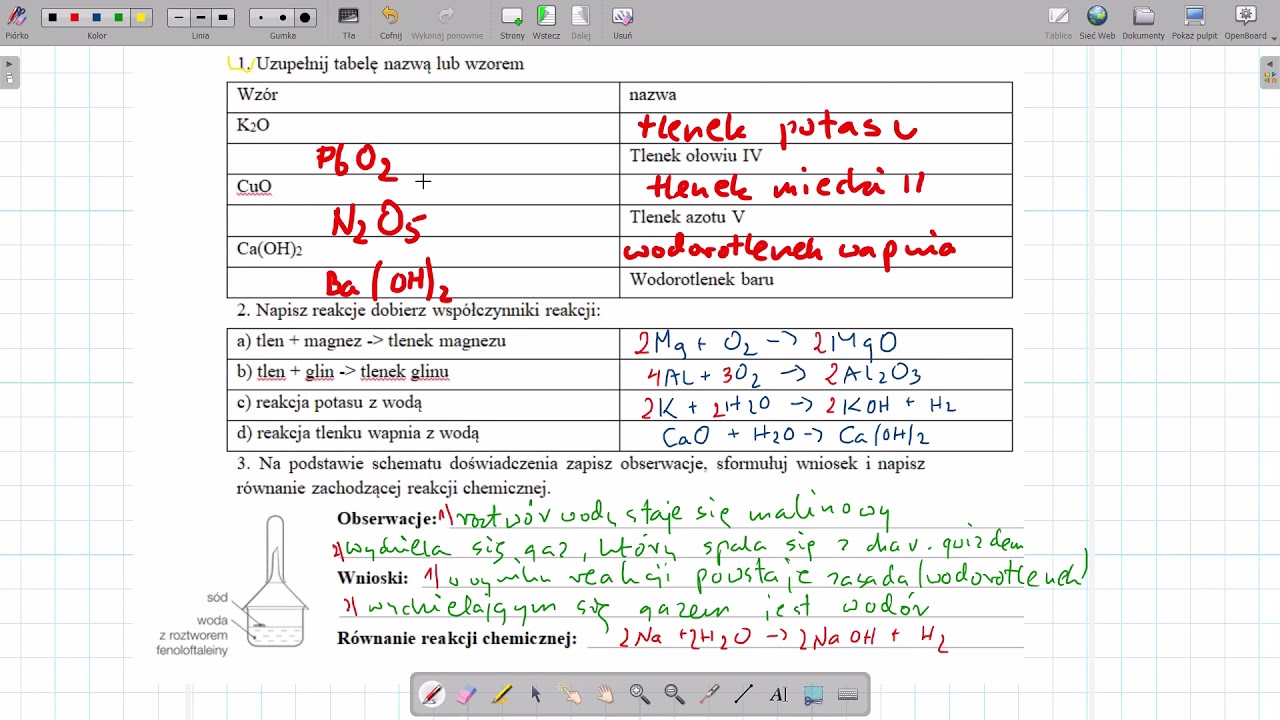Tlenki I Wodorotlenki Klasa 8 Kartkówka tlenki i wodorotlenki - YouTube