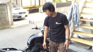 バイク洗車　ポリプロピレン部分を綺麗にする