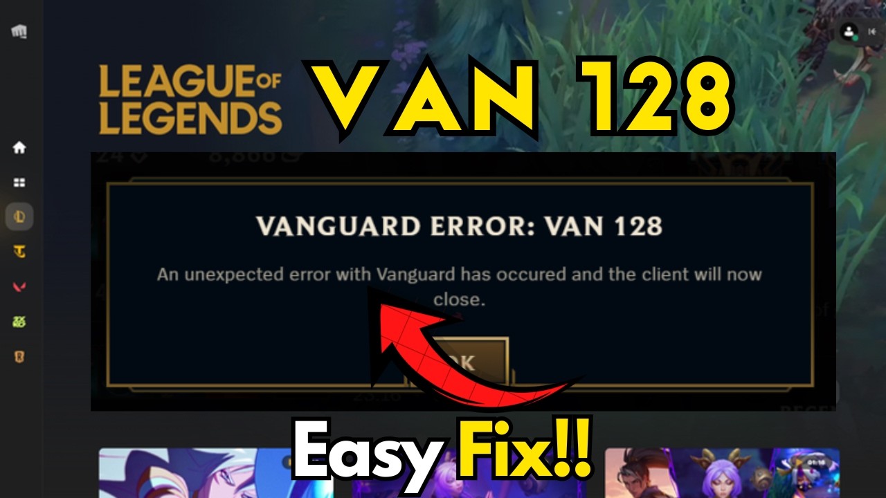 Vanguard error van 128 League of Legends fix - YouTube