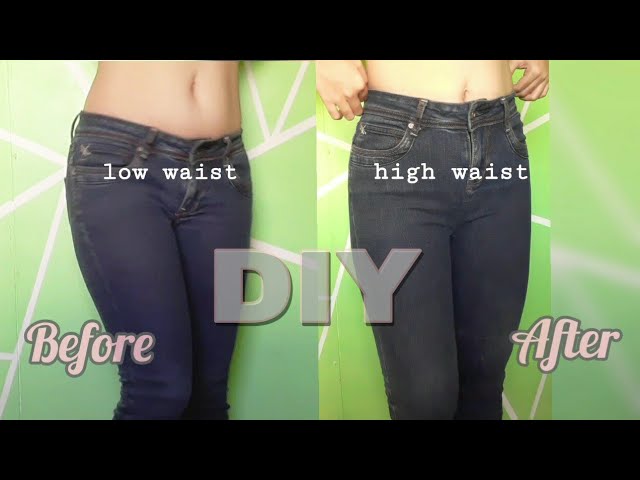 DIY Low Waist to High Waist Jeans Without Cutting