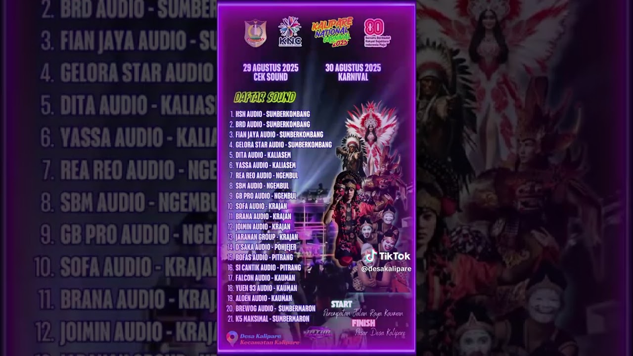 xpare carnival, daftar karnaval Kalipare malang 