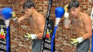 RYAN GARCIA  SUAVE DEFENSE & SICK SPEED AS HE PUMMELS REFLEX BAG IN HARD TRAINING SESSION