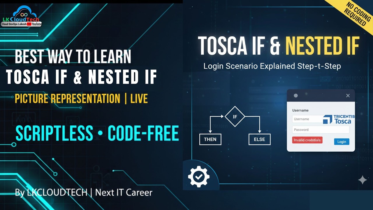 TOSCA IF & NESTED IF Explained Real Time Login Scenario No Coding ...