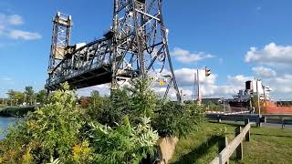 CSL Oakglen ship crossing Welland Canal Bridge 5 (Glendale Ave.)