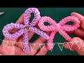 جديد الكروشي / كروشيه فيونكه بنمط جديد ومغاير جد سهله للمبتدئات #كروشيه 🎀 How to Crochet Easy Bow