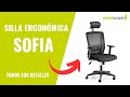 Silla ergonómica de oficina SOFIA de Euromof, cabecero y brazos regulables