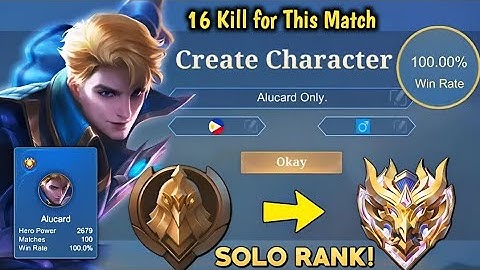 16 KILL- 100% WIN RATE FROM WARRIOR TO MYTHIC SOLO RANK || EXP ALUCARD UNSTOPPABLE