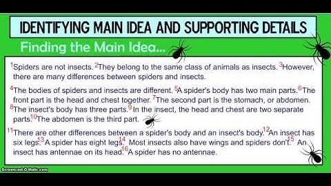 Main Idea & Supporting Details