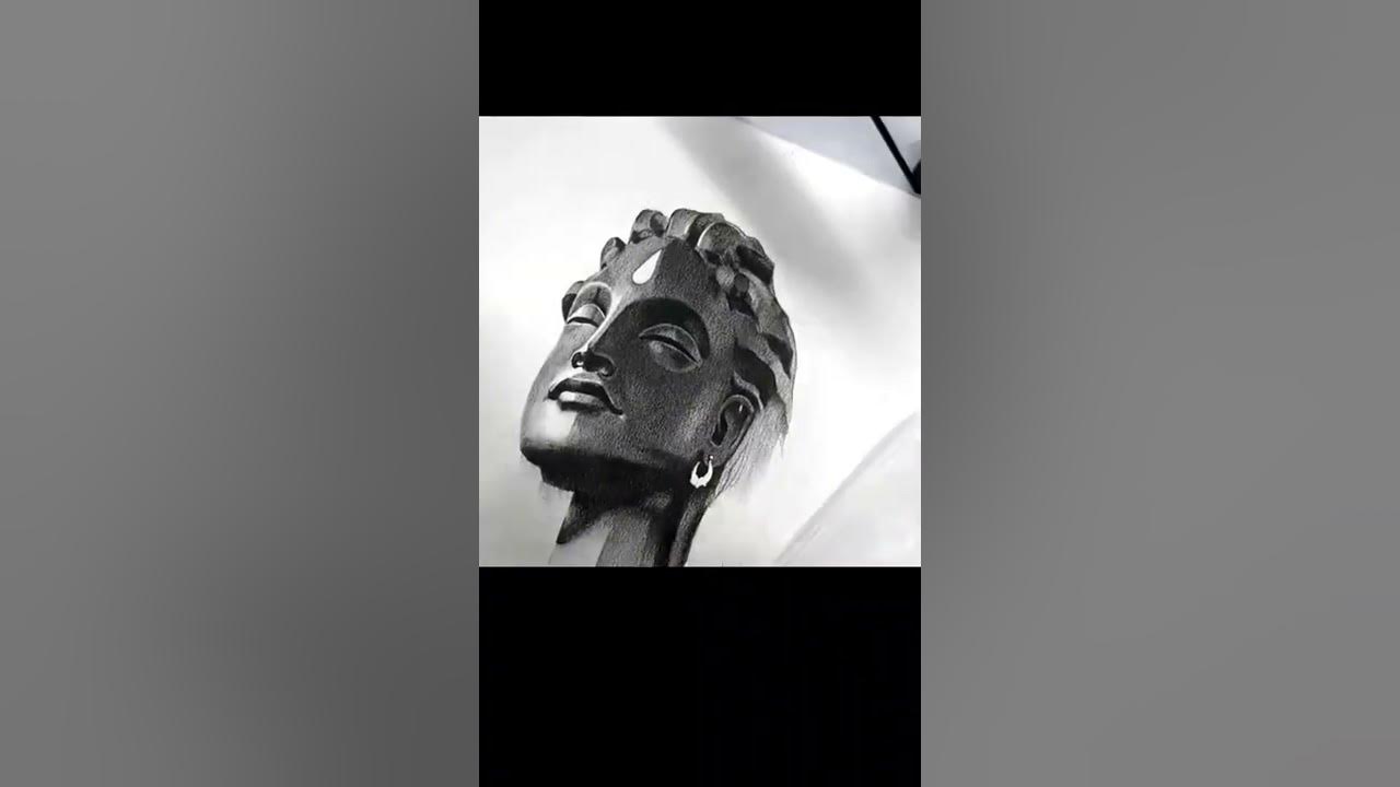 adiyogi sketch drawing, adiyogi sketch, adiyogi statue sketch, #shorts