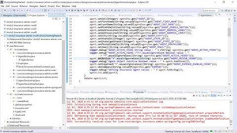 32. Inserting a new Insurance Agent in MariaDB with Spring JDBC and Struts 2