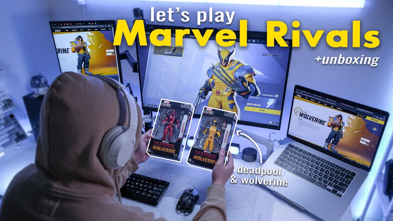 Gaming Vlog ☁️ | Marvel Rivals Gameplay | Unboxing Deadpool & Wolverine + Fifine Products ✨ | ASMR