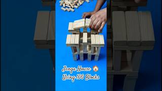 Amazing Jenga House Using 100 Blocks 🏠 #shorts #jenga #housetutorial