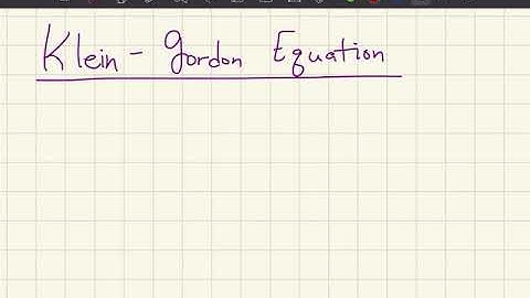 Klein-Gordon Equation