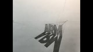 How to add shadows to the letters 'A, R, and M' in two point perspective How to add shadows to the letters 'A, R, and M' in two point perspective