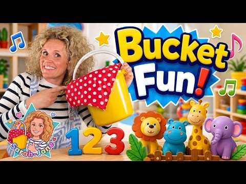 What's in My Bucket? Toddler Learning Video with Animals, Counting, Colours and Opposites!
