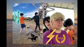 The Big Three at the beach! | Nico gets scared of water | Percy Jackson cosplay vlog!