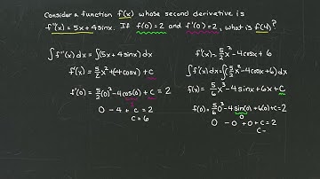 MyOpenMath - Applying Antiderivatives to a Second Derivative with Initial Conditions