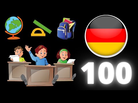 Learn 100 SCHOOL words in German with pictures, School vocabulary in German, German school subjects