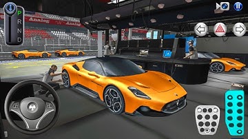 New Orange Maserati MC20 in Racing Garage - 3D Driving Class - Car Games 2026 3D Driving Class Game