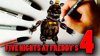 How To Draw Nightmare From FNaF 4 Step By Step Video Lesson