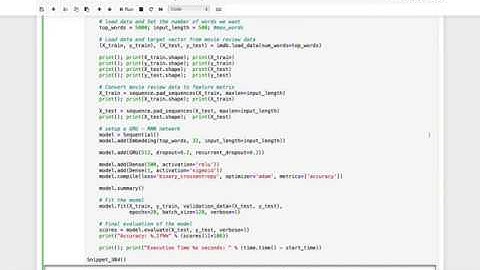 How to setup a GRU RNN model for imdb sentiment analysis in Keras