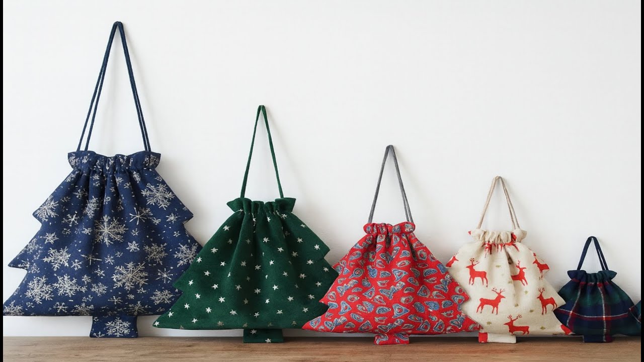 Sew a Fabric Christmas Tree Pouch | Step-by-Step Tutorial - YouTube