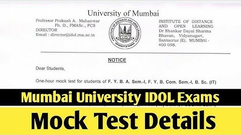 IDOL MOCK TEST | Exam begins from 5th May, 2022 | Ashish Sir