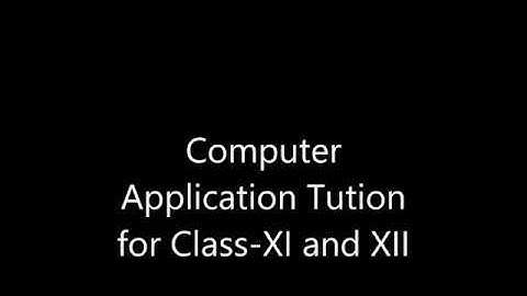 Computer Application Tution