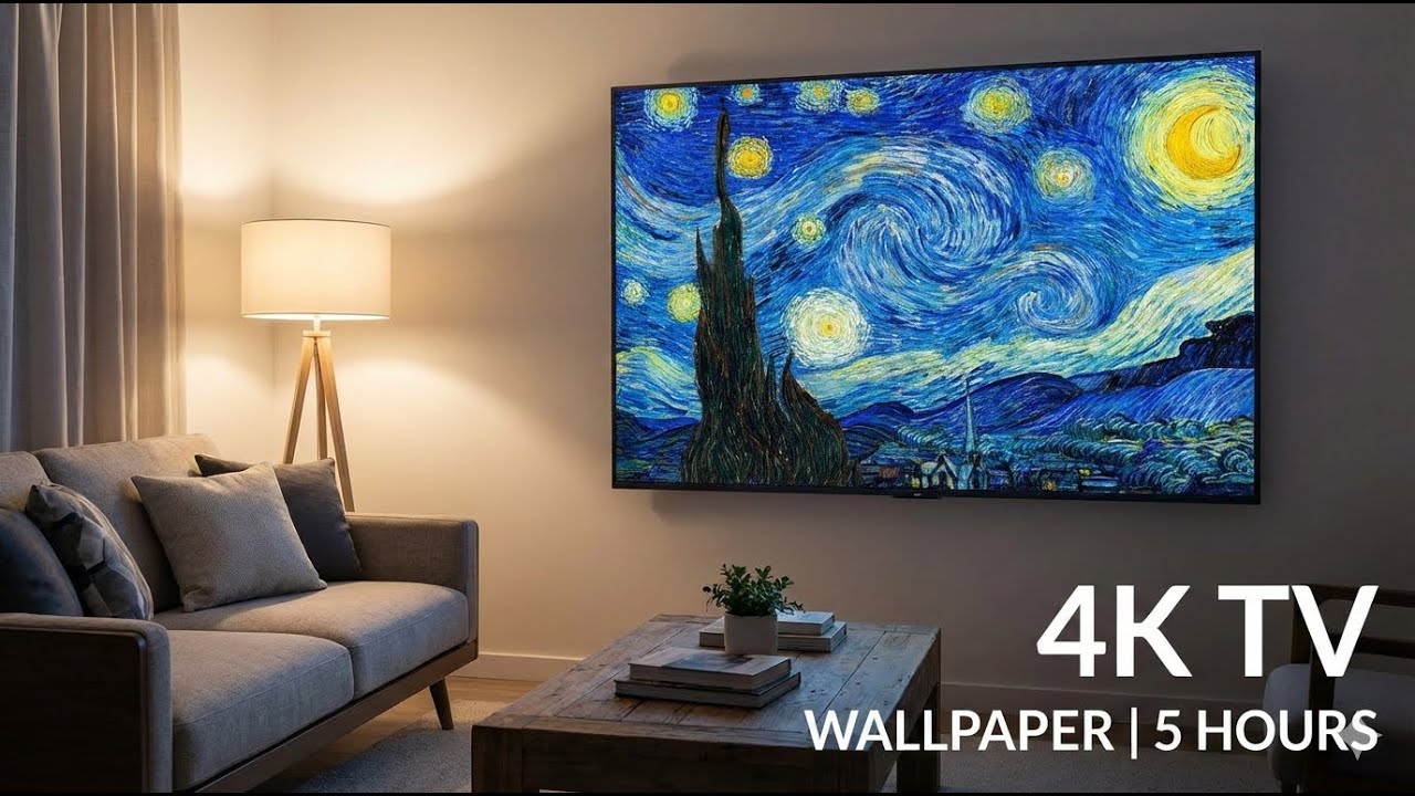 5 Hours of Van Gogh: Starry Night | 4K Animated TV background and wallpaper