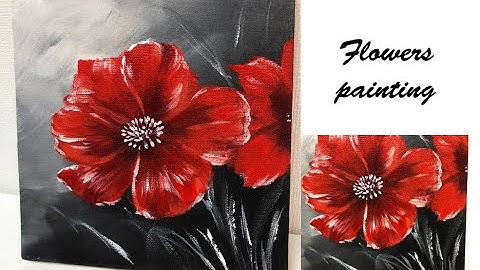 How to paint a Flower on canvas/ Demo /Acrylic Technique on canvas by Julia Kotenko