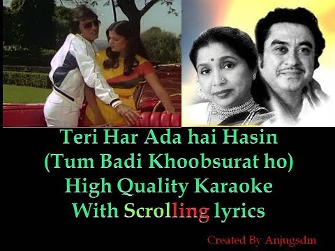 teri-har-ada-hai-haseen-||-daulat-1982-||-karaoke-with-scrolling-lyrics-(high-quality)