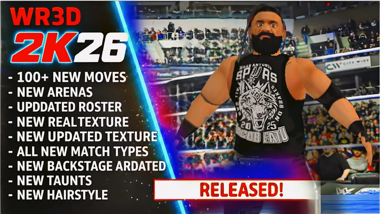 [400 МБ] Вышла WR3D 2K26 Эра Аттитюда! Мод: новые арены, новый приём, обновлённый состав, новые т...