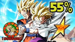 NO DUPES! 55% TEQ LR SSJ GOKU & GOHAN SHOWCASE! Dragon Ball Z Dokkan Battle