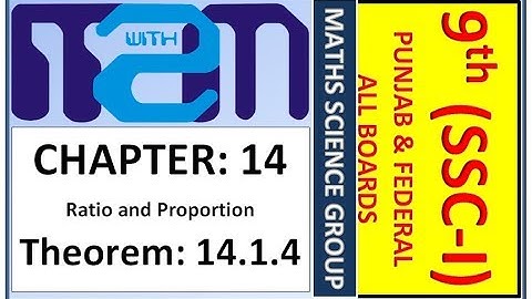 Class 9th maths science group Chapter 14 Theorem 14.1.4 PTB