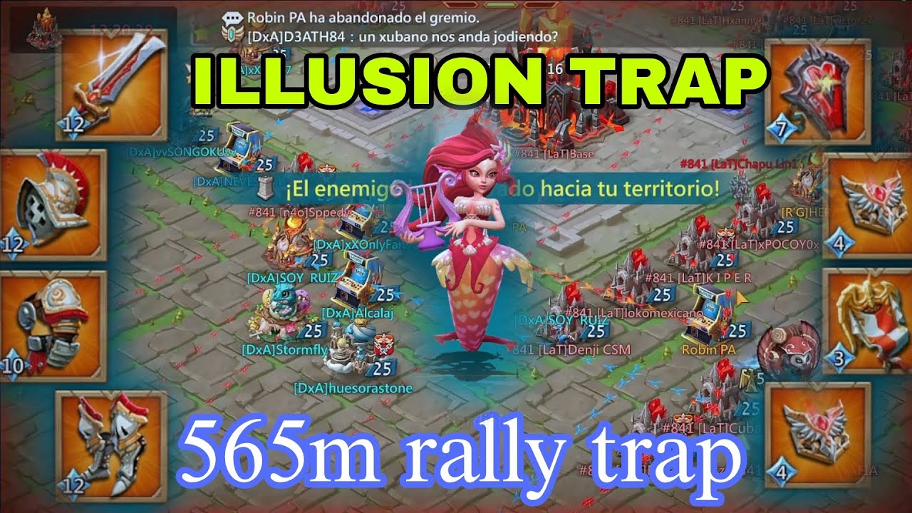 MYTHIC RALLY TRAP 565m KVK.. ILUSSION TRAP.. 30m T2 LORDS MOBILE KVK # ...