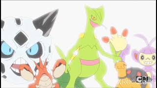 Ash's Pokemon cheering for Pikachu English Dubbed