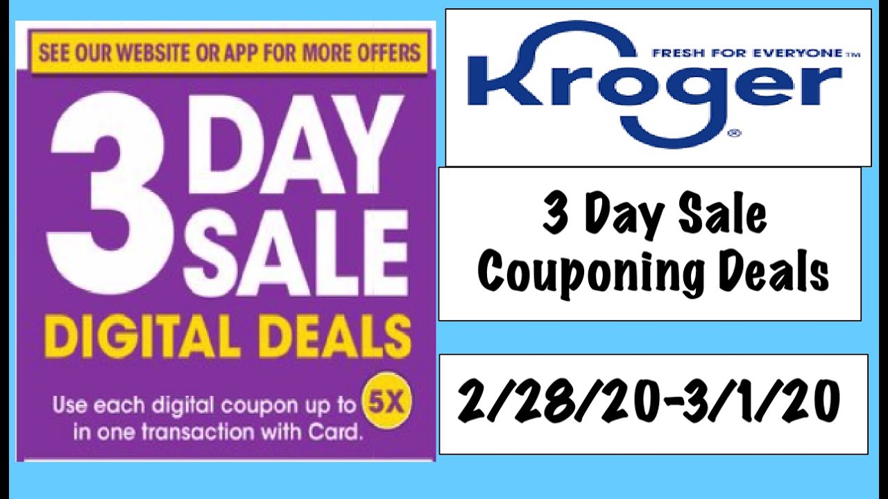 Kroger 3 Day Sale Couponing Matchups 2/28/203/1/20 YouTube