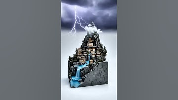 "Majestic Mountain Temple with Waterfalls – Epic 3D Animation Environment"🏞[ Prompt in description ]