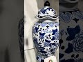Raz 15.25" Large Blue and White Delft Floral Ginger Jar X4434404