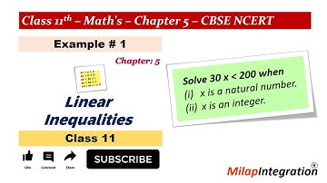 Inequality Secret: Solve 30x is less then 200 | Class 11 Maths Example 1