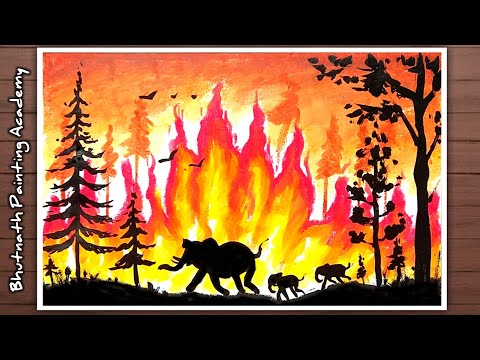 Aggregate 135+ forest fire drawing