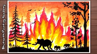 gambar kebakaran hutan dan satwa liar