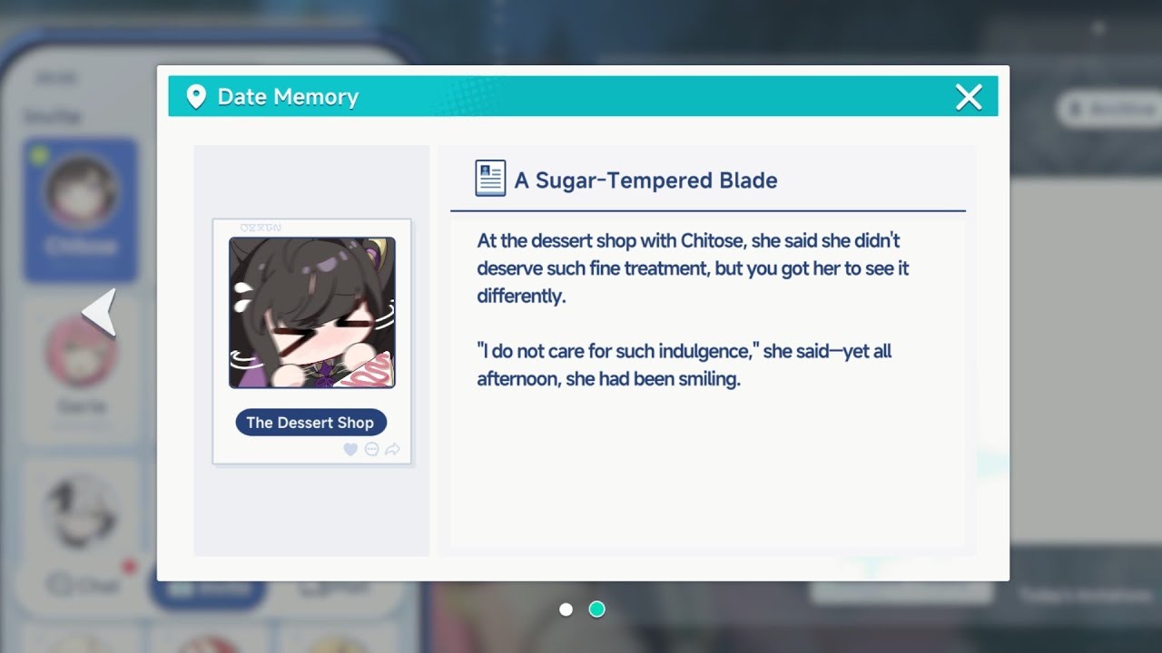 Stella Sora Chitose Date The Dessert Shop ( A Sugar-Tempered Blade )
