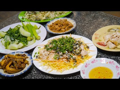 Video Gỏi ốc đắng đu đủ, cá kho rau luộc và thịt xào mắm... - youtube